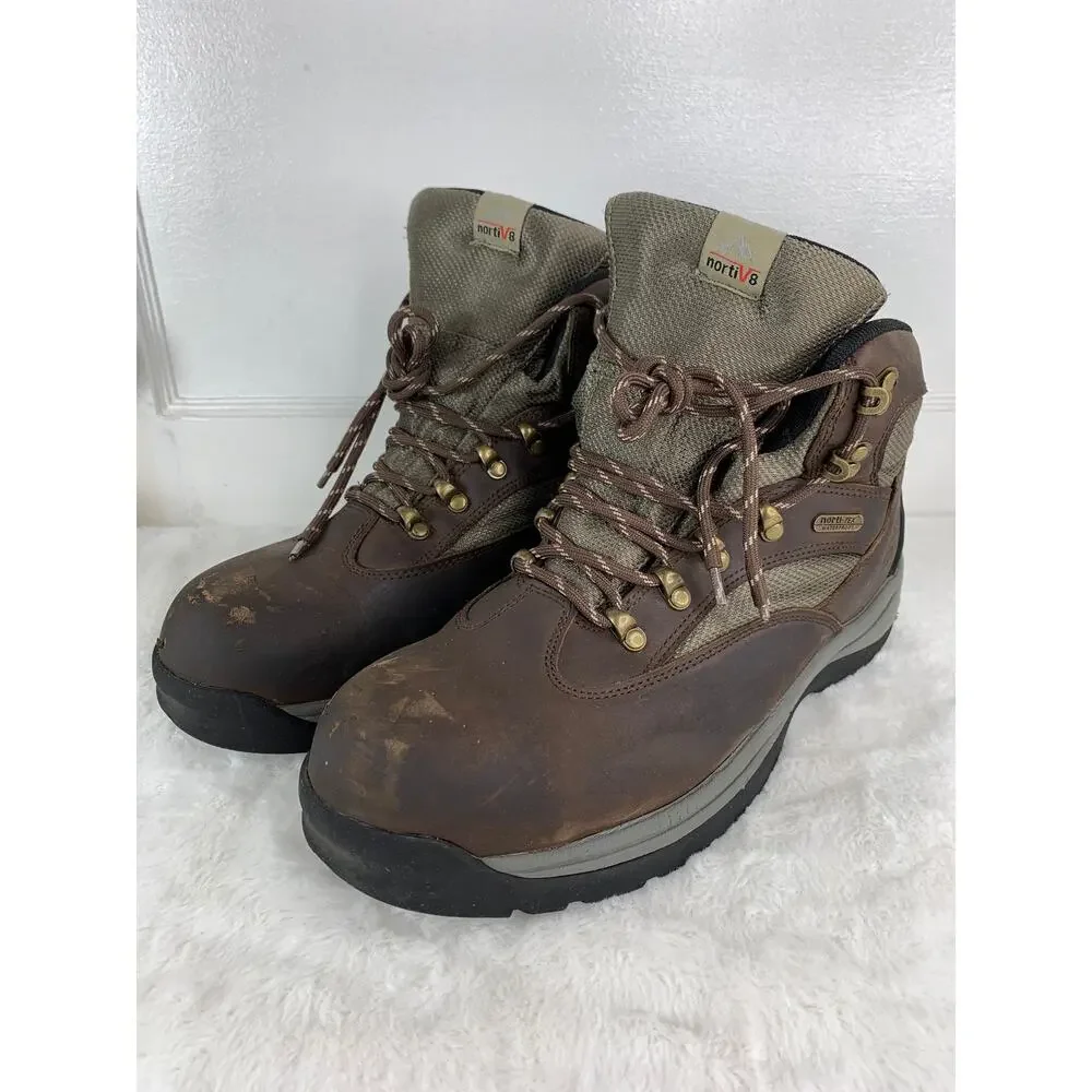 NORTIV 8 Men’s Brown Steel Toe Waterproof Work Boots Size 11